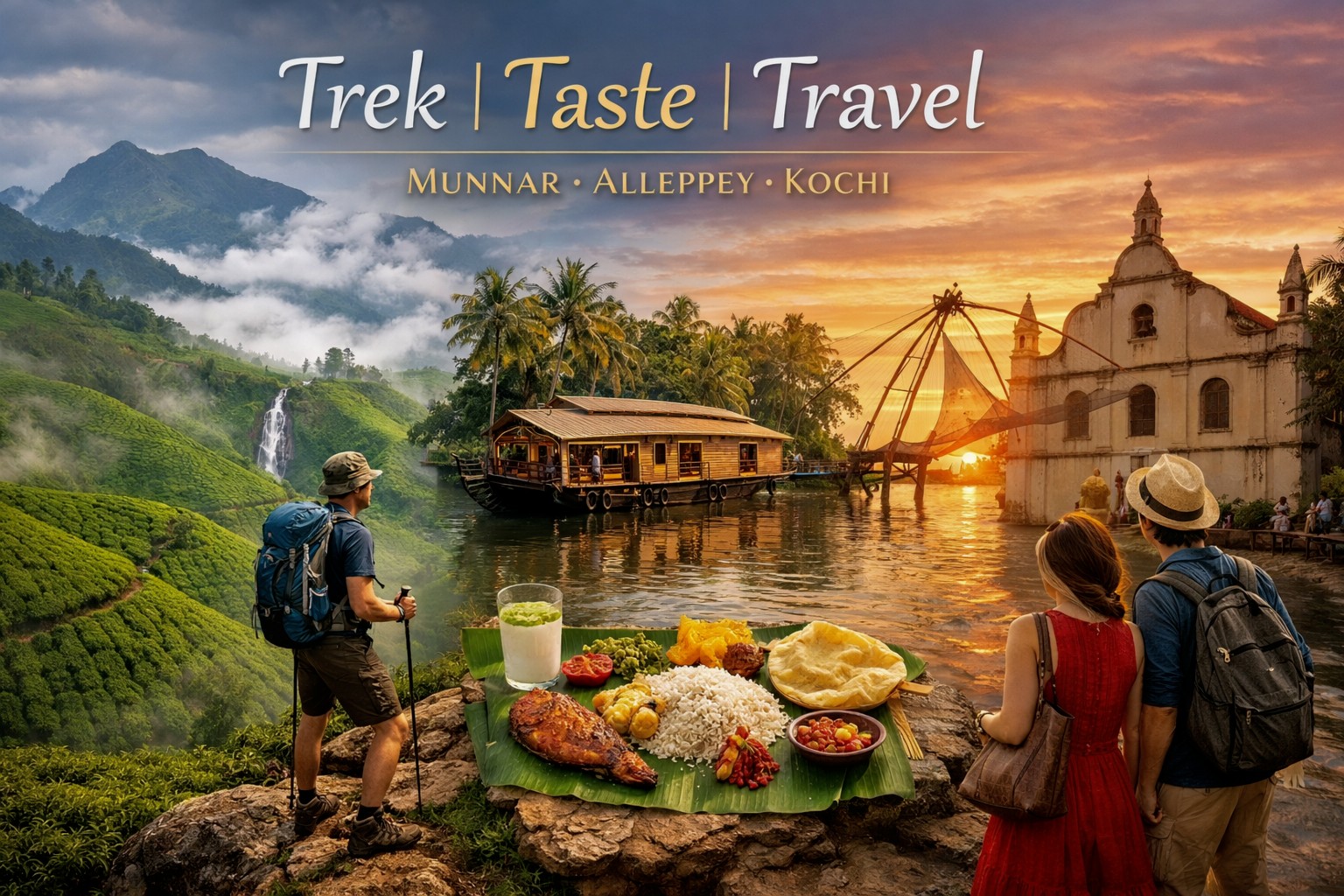 Trek | Taste | Travel – Kerala Adventure Tour | Munnar Trekking, Alleppey Taste, Kochi - Heritage Travel |