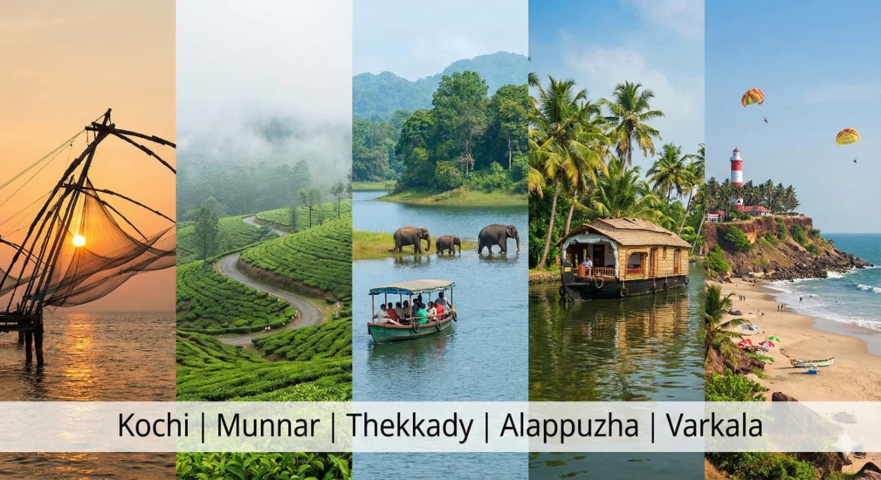 Kerala Honeymoon -When Romance Meets Nature Kochi-Munnar-Thekkady-Alappuzha-Varkala-